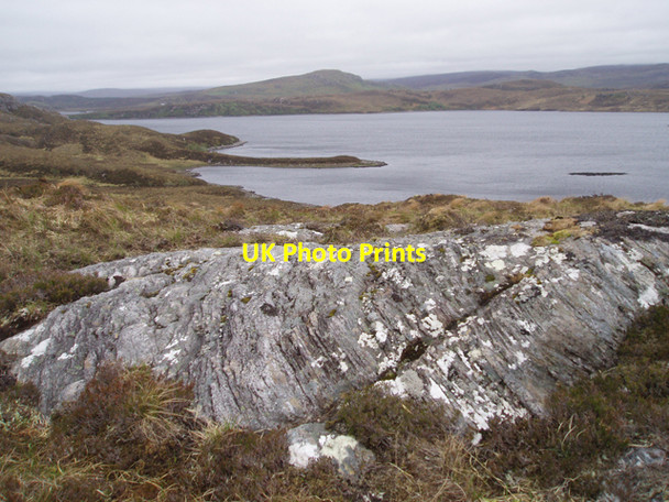 Photo 6"x4" Rocky area of moorland by Cam Loch Elphin\/NC2111 c2009