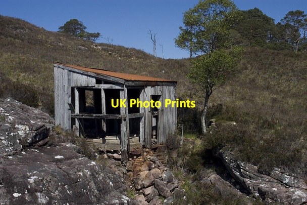 Photo 6"x4" Ruined shed alongside the Garbh Allt Dundonnell c2009