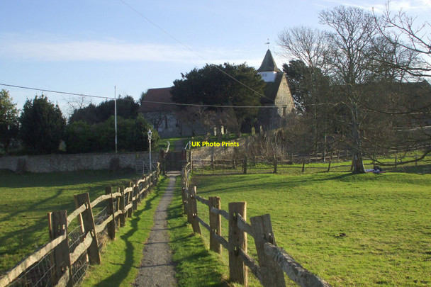Photo 6"x4" Path leading to Alciston Church Alciston c2008