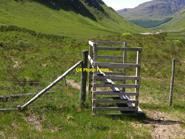 Photo 6"x4" Stile over deer fence by Alltchaorunn Dalness\/NN1651 c2009