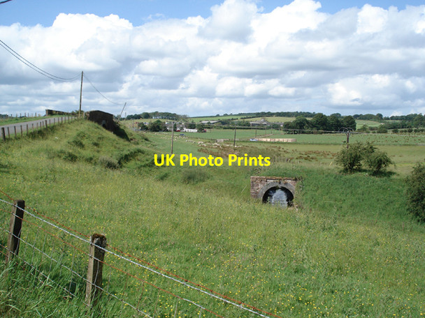 Photo 6"x4" Road bridge over disused railway, and railway bridge over burn, near Gilmourton, Lanarkshire Gilmourton c2009