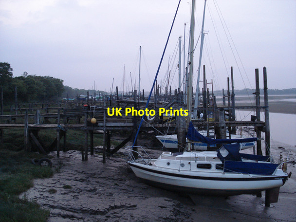Photo 6"x4" Evening, yacht berths on the River Wyre, Lancashire Thornton\/SD3442 c2009