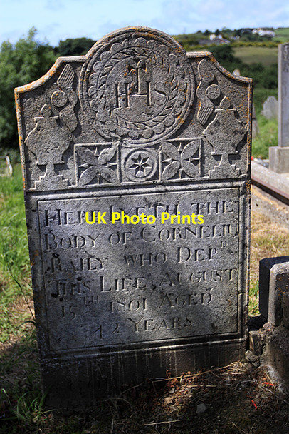 Photo 6"x4" Graveyard at Ringrone: 19c Gravestone (2) Kinsale\/W6350 c2009