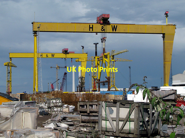 Photo 6"x4" Cranes and construction site, Belfast Belfast c2009