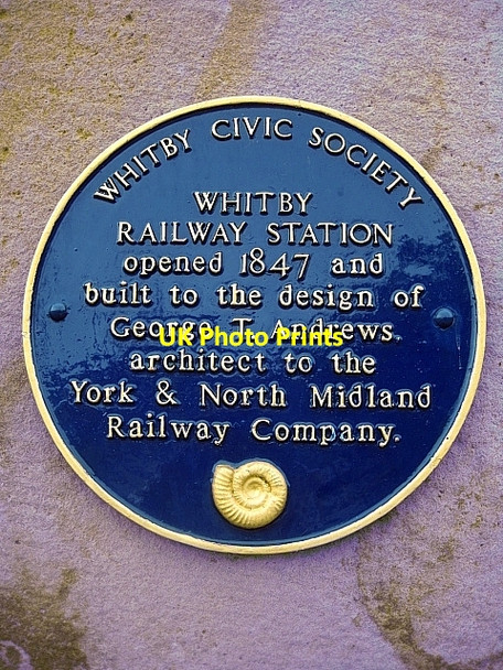 Photo 6"x4" Whitby Railway Station  Plaque Whitby\/NZ8910 c2009