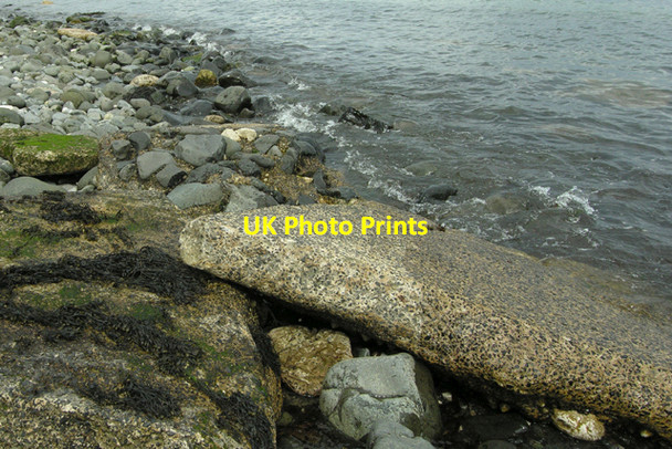 Photo 6"x4" Remains of sea defence, below the A1 north of Ballygalley Ballygalley c2009