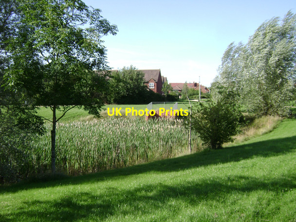 Photo 6"x4" Surface water holding lagoon, Warwick Gates estate Tachbrook Mallory c2009