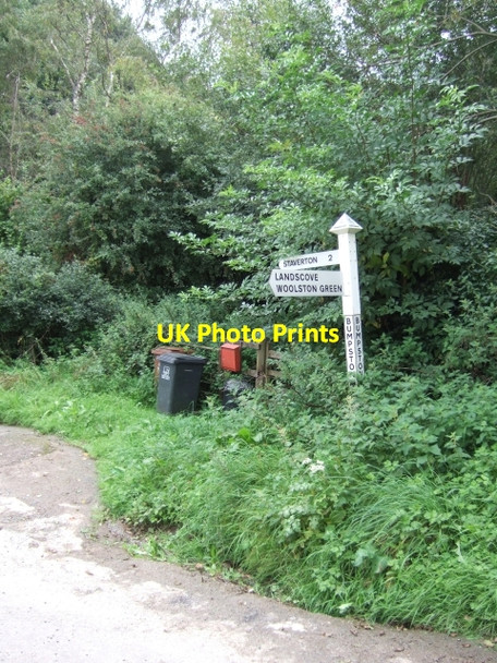 Photo 6"x4" Bumpstone Cross signpost Landscove c2009