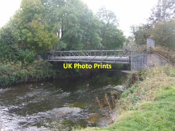 Photo 6"x4" Sewage pipe bridge over the River Trent Stone\/SJ9034 c2009