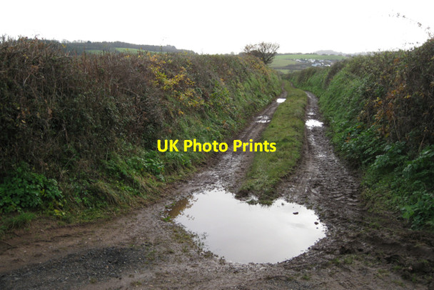 Photo 6"x4" Top of a green lane to Cofford Farm Cofton c2009