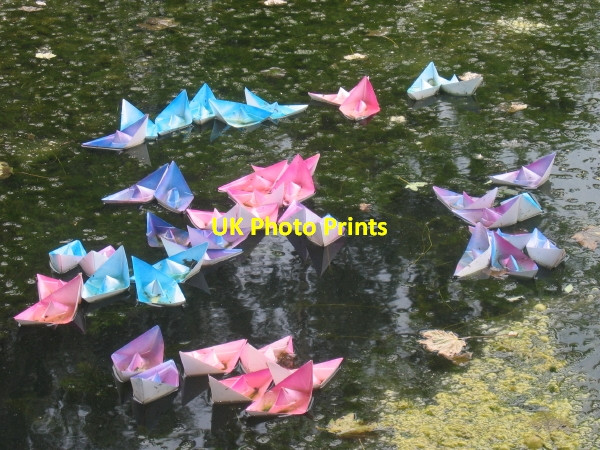 Photo 6"x4" Pond art at Crook Hall Durham c2008