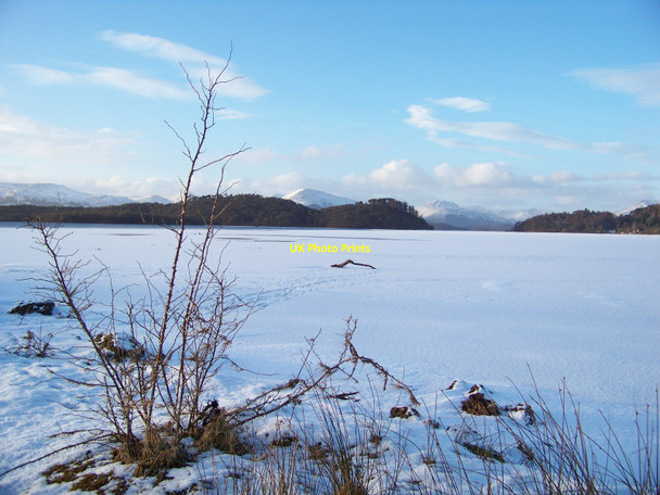 Photo 6"x4" Frozen Loch Lomond Balmaha c2010