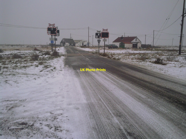 Photo 6"x4" Icy level crossing near Dungeness Dungeness c2010