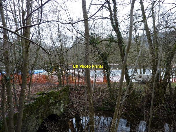 Photo 6"x4" Calver Weir; repair work and the Goit Calver Sough c2010