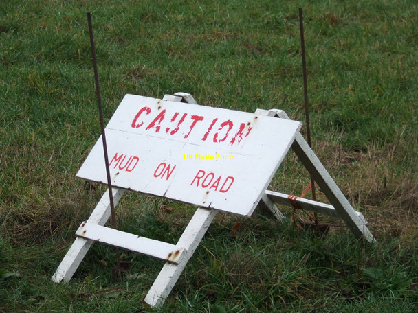 Photo 6"x4" Warning Sign Garboldisham c2010