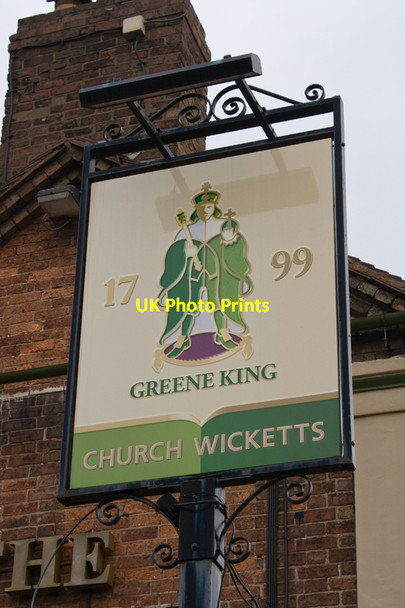 Photo 6"x4" Church Wicketts, Malinslee, pub sign Telford c2010