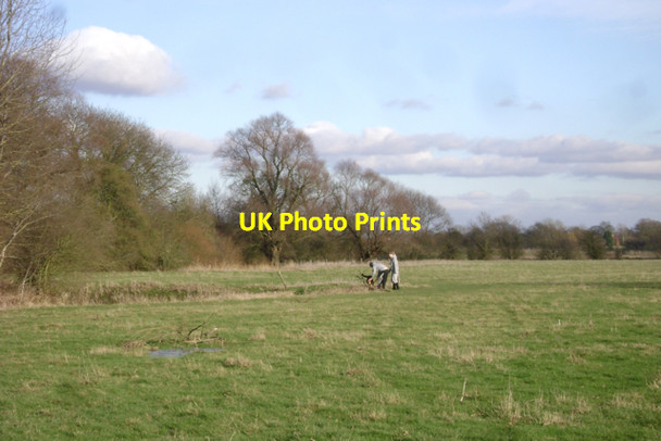 Photo 6"x4" Couple and dog in a field by the Leam Hunningham c2010