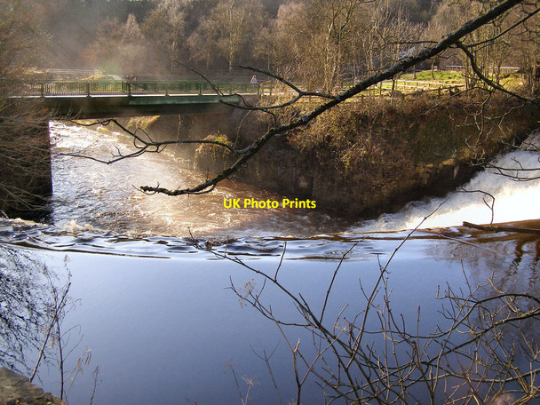 Photo 6"x4" River Etherow, weir and bridge Lane Ends\/SJ9790 c2010