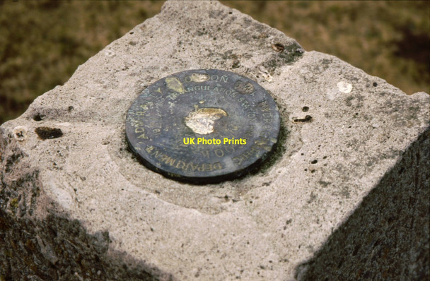Photo 6"x4" Information plaque on hydrographic triangulation pillar Cove\/NG8090 c1991