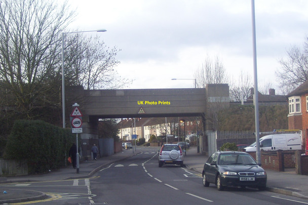 Photo 6"x4" Railway Bridge over Moor Lane Hook\/TQ1864 c2010
