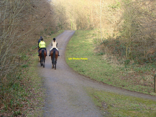 Photo 6"x4" Riders on the bridleway, St. Pierre Great Wood Mounton c2010