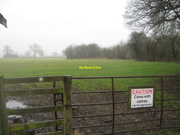 Photo 6"x4" Warning sign Dalbury c2010