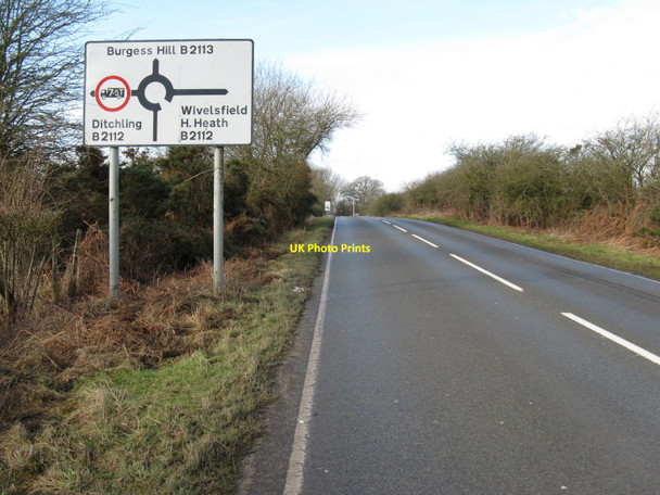 Photo 6"x4" Folders Lane east towards the roundabout junction with the B2112 and B2113 Burgess Hill c2010