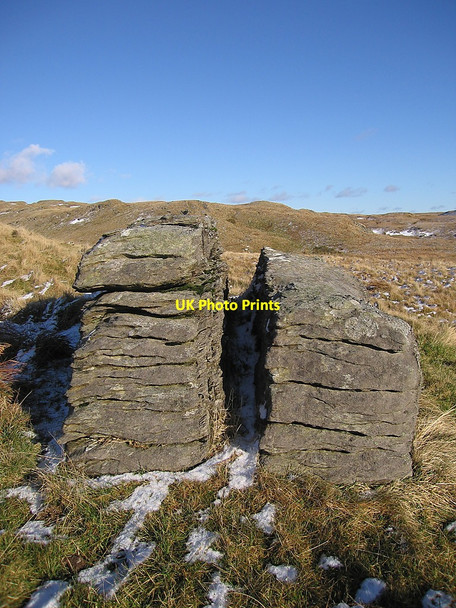 Photo 6"x4" Cracked rock near Pen y Bryn Ffair-Rhos c2010