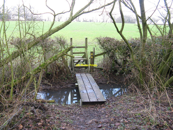 Photo 6"x4" Stile with lifting top rail at path junction near Stocks Farm Ditchling c2010