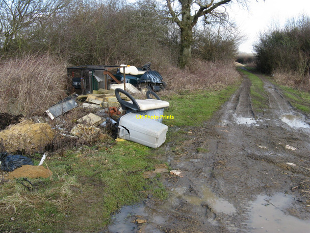Photo 6"x4" Rubbish tip alongside footpath at Mid sussex Golf Club Streat c2010