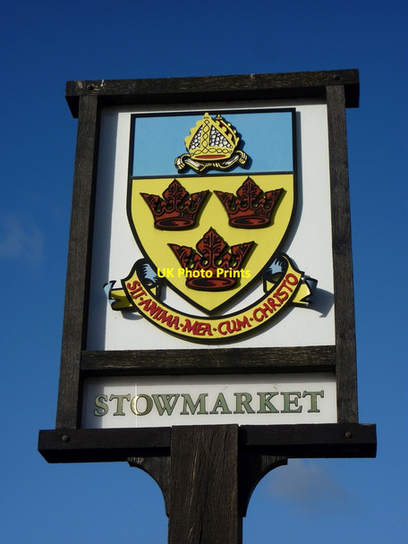 Photo 6"x4" Stowmarket town sign Stowmarket c2010