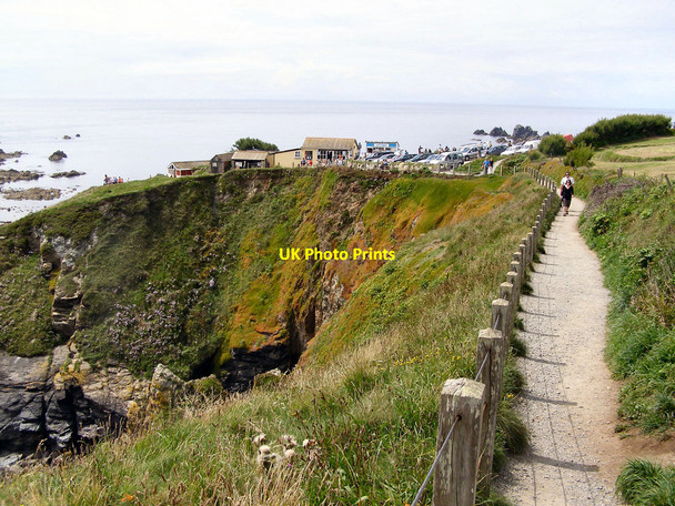 Photo 6"x4" Cliff path at Polbream Cove Lizard c2009