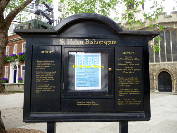 Photo 6"x4" Notice Board, St Helen, Bishopsgate, London EC2 London c2009
