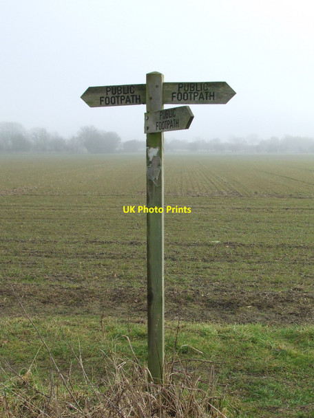 Photo 6"x4" Footpath Sign The Marsh\/TM0877 c2010