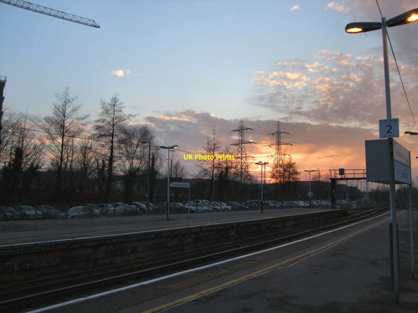 Photo 6"x4" View from Southampton Central station at dusk Southampton c2010