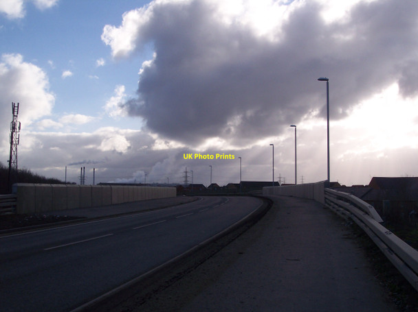 Photo 6"x4" Dark Clouds over Swale Way Bridge Kemsley c2010