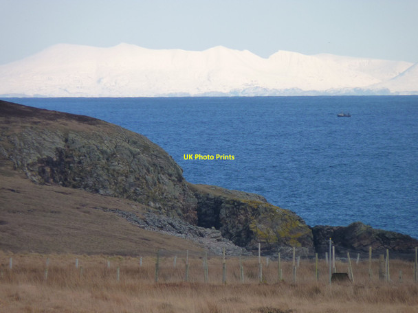 Photo 6"x4" Cliffs at Foitealar with mountains on the mainland in the background Port Mholair c2010