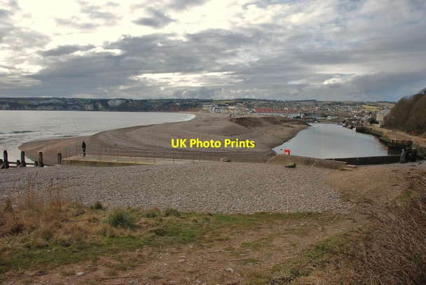 Photo 6"x4" Seaton: River Axe and sea Seaton\/SY2490 c2010