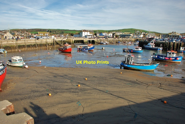 Photo 6"x4" West Bay: Harbour at Low Tide Bridport c2007