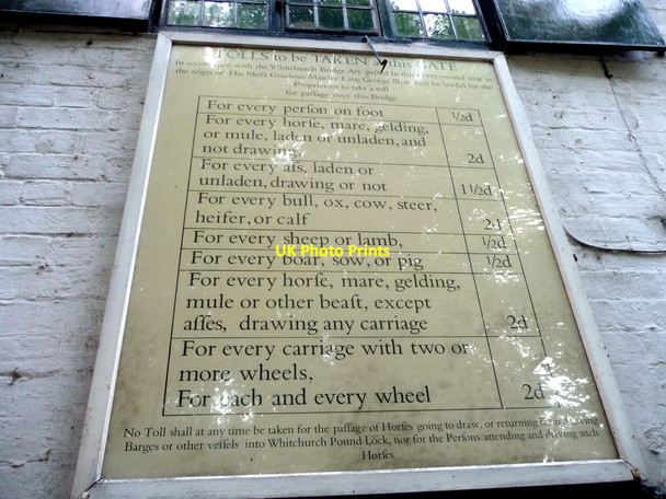 Photo 6"x4" Plaque relating to Whitchurch Toll Bridge Pangbourne c2009