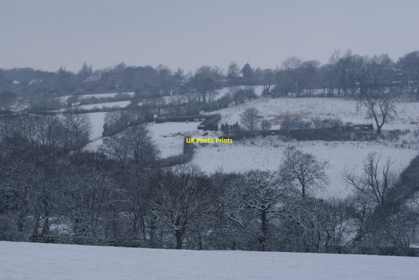 Photo 6"x4" Snowy Fields below Upper Hopton Mirfield c2010