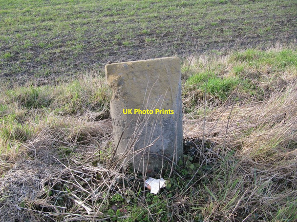 Photo 6"x4" Milestone with a bench mark South Stoke\/SU5983 c2010