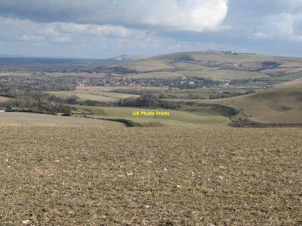 Photo 6"x4" View from rough grazing land over Annington valley Beggars Bush\/TQ1607 c2010