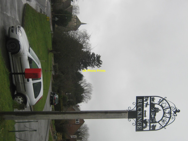 Photo 6"x4" Ruckinge Village Sign Ruckinge c2010