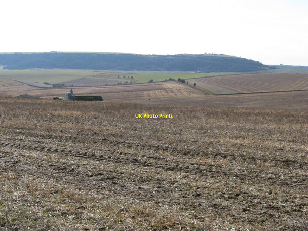 Photo 6"x4" New Hill Barn amongst stubble fields Beggars Bush\/TQ1607 c2010