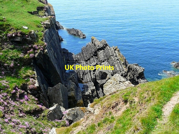 Photo 6"x4" Cliff south of Port Logan Port Logan c2008