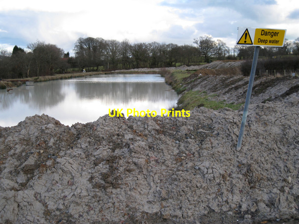 Photo 6"x4" Settlement lagoon and clay waste, Ringslade Quarry Newton Abbot c2010