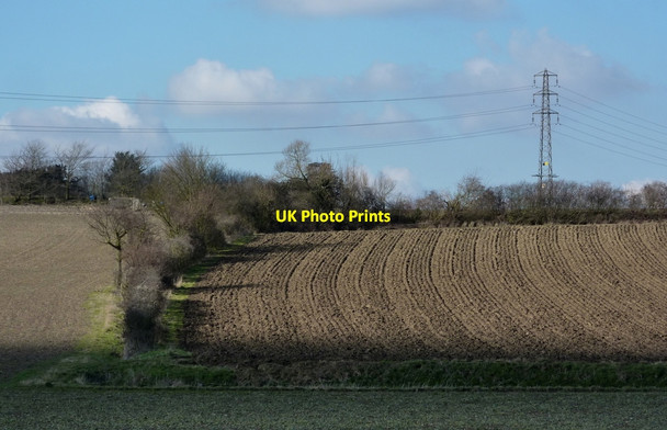Photo 6"x4" Fields and line of pylons Barking\/TM0753 c2010