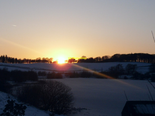Photo 6"x4" Sunset, Lindean Reservoir Greenhead\/NT4929 c2010