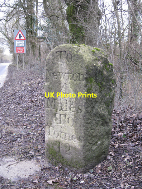 Photo 6"x4" Milestone near Rixey Park Corner (1\/2) Chudleigh Knighton c2010